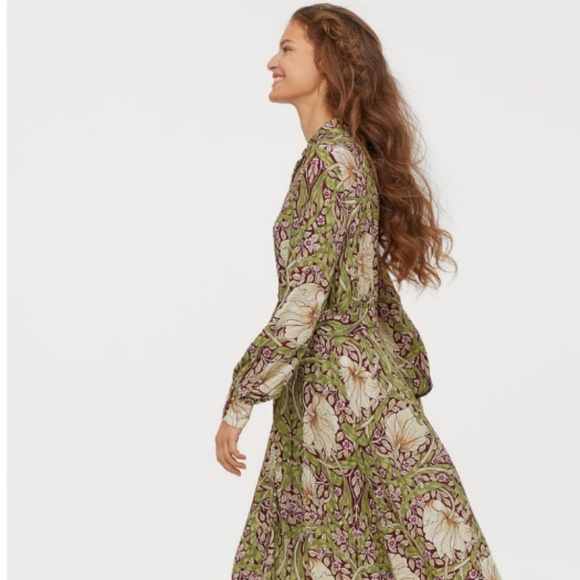 calf length shirt dress h&m